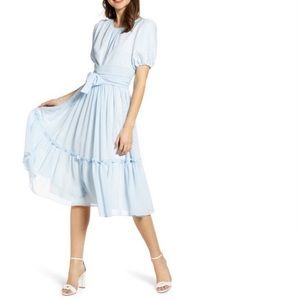 Rachel Parcell Blue Gingham Puff Sleeve Dress